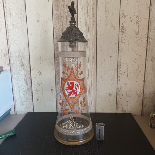Ancienne grand chope verre - ,, a